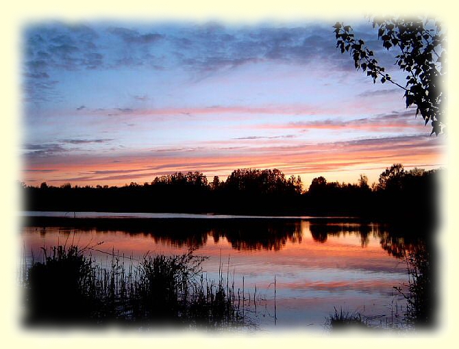 Abenddämmerung - Blick aus den Ferienwohnungen